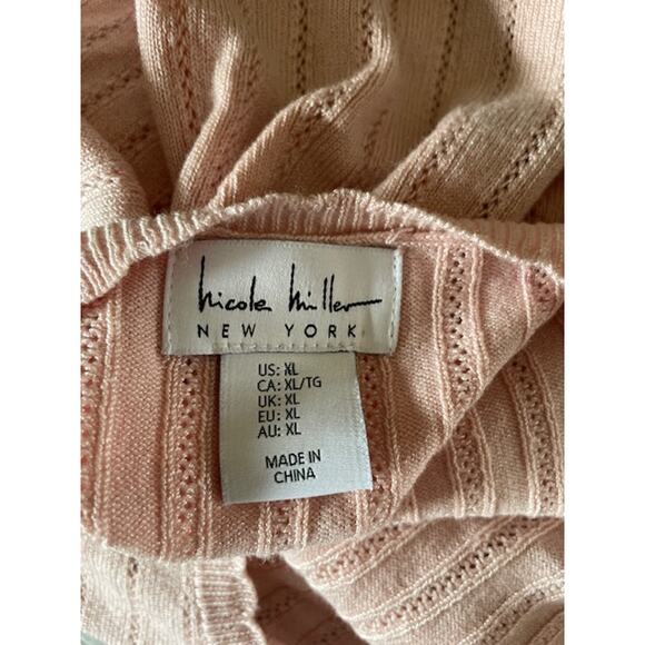 Nicole Miller‎ Women Size X-Large Pullover Pink Knit Sweater - Picture 4 of 5
